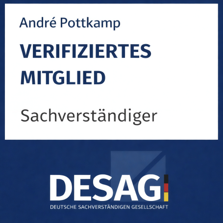 Name und Titel von André Pottkamp als verifiziertes Mitglied der DESAG.